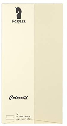 Rössler 220702512 - Coloretti Briefumschläge, 80 g/m², DIN lang, creme, 5 Stück