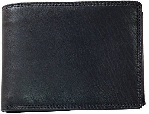 Herren Schwarzes Schöne Qualität Leder Portemonnaie - Geldbörse HMT