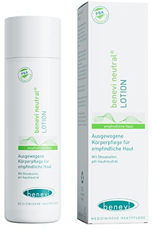 benevi neutral Lotion 200 ml für empfindliche und zu Allergien neigende Haut - die leichte und pH-hautneutrale Bodylotion pflegt die Haut mit wertvoller Sheabutter und ist besonders hautverträglich