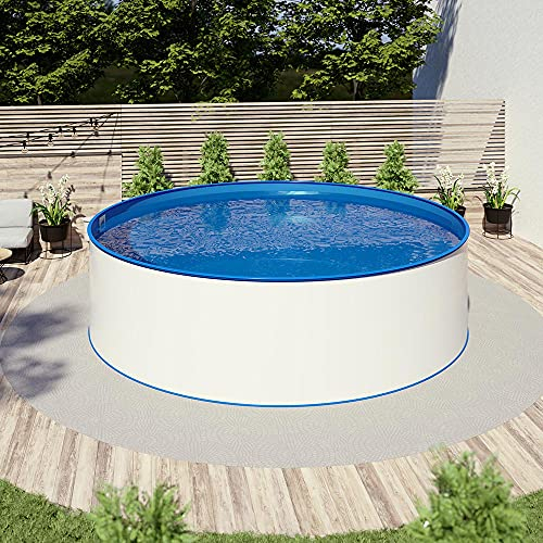 Ø 6,00 m Pool - Premium | Tiefe 1,50m | 0,8 mm Folie mit Keilbiese + 0,8 mm Stahlmantel | - Schwimmbecken Swimmingpool Rundpool Stahlwandbecken