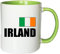 Mister Merchandise Kaffeetasse Irland Fahne Flag Teetasse Becher, Farbe: Weiß-Grün