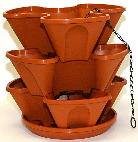 empilables à suspendre Fraise Pots Fleur Trio 3 étages