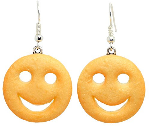 Bluebubble AMERICAN DINER Potato Face Dangle Earrings on Gift Card