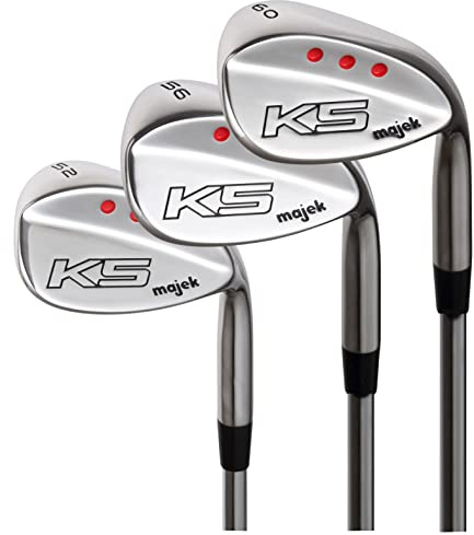 Majek Golf +1 tum över stor och lång herr komplett kiluppsättning: 52° mellanrum kil (GW), 56° sandkil (SW), 60° lob kil (LW) höger hand normal flex (6'0 cm+ / +1 tum över) mellanstorlek svart Pro