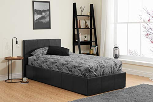 Birlea Berlin Ottoman Storage Bed, Faux Leather, Black, Single