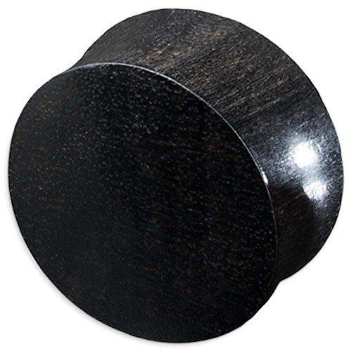 viva-adorno® 1 Stück Double Flared Flesh Plug Tunnel aus Holz verschiedene Holzarten zur Auswahl Größe 2-30mm WP1, Arang, 22mm