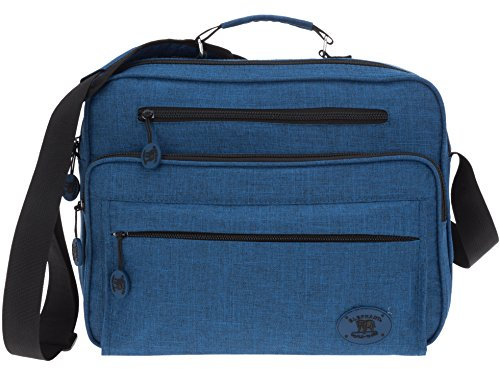 Elephant Flugumhänger Genuine Tasche Arbeitstasche Reisetasche Q 3474 + Flasche (Querformat 3474 Blau)