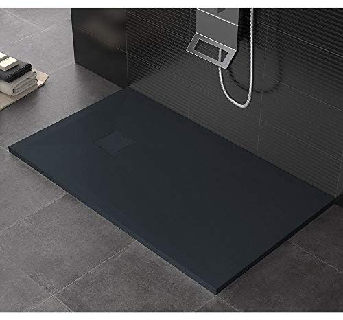 Receveur de douche 90 x 140 cm en pierre Maier Aura gris anthracite