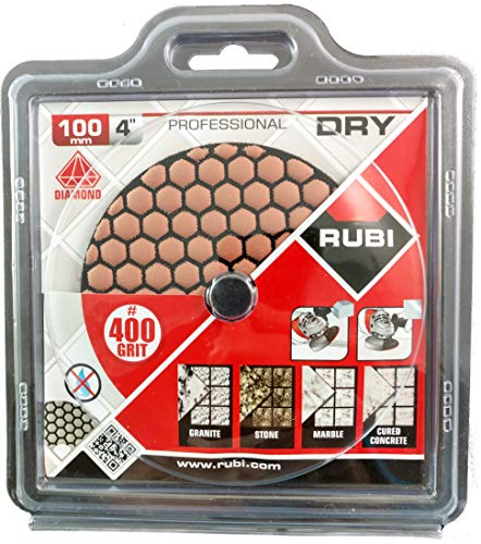 Rubi Diamant Schleifpad zur Trockenpolitur | Ø 100 mm Klettaufnahme | M14 | verschiedene Körnungen (Körnung 400)