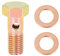 X AUTOHAUX M8x1.0mm Metric Thread Banjo Bolts Brake Fitting Adapter with 2pcs M8 Washers