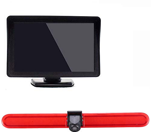 Transporter 4.3 TFT LCD Monitor+Bremslicht Rückfahrkamera Wasserdicht Rückfahrsystem für VW T5 Multivan Caravelle Hochdach/T6 mit Hochdach/T5 Camper/Lupo 6X/Seat Arosa