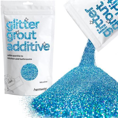 Hemway Glitter Coulis additif (Microfine 1/256 0,004 0.1mm) Coulis Carrelage additif Carrelage Salle de bains humide Cuisine Chambre - Ocean Blue Holographic - 100 g