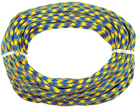 Teufelberger drenaLINE Climbing Rope – 32-Strand Polyester Arborist Rope (11.8mm x 150ft, BlueOrangeYellow)