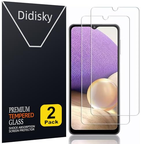 Didisky Lot de 2 Protecteur Verre Trempé pour Samsung Galaxy A32 5G, Film Protection écran, dureté 9H, Pas de Bulles, Haute définition