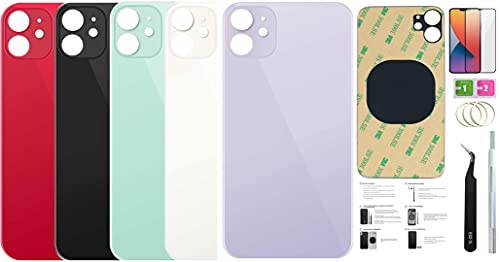 Rückglas für iPhone 11 Back Cover Glas (6.1 Zoll) mit vorinstalliertem Klebeband und werkzeugen (rot)