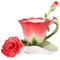 Tazzine Caffe Forma 3D Rosa del fiore dello smalto in ceramica tazza di caffè tè e piattino Cucchiaio Di alta qualità in tazza di porcellana creativo regalo di San Valentino design Tazzine Caffe Parti