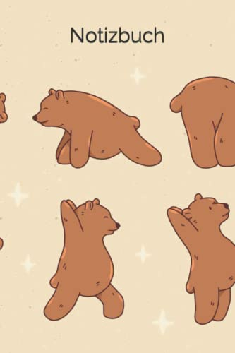 Notizbuch: Yoga Notizbuch | 6x9 Zoll DIN A5 | 100 Seiten liniert | Yogabär Notizheft | Meditation Tagebuch | Bären Yoga Schreibheft | Yoga Bär Geschenk