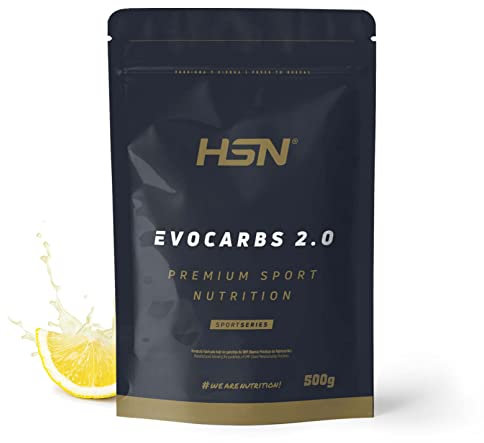 HSN Carbohidratos (Maltodextrina Dextrosa Fructosa) y Sales Minerales Evocarbs 2.0 | Limón 500g | Bebida Isotónica en Polvo con Electrolitos | No Incluye Dosificador | Vegano, Sin Gluten