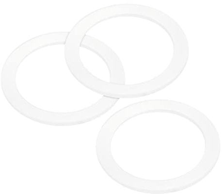 sourcing map Gasket Seal Coffee Maker White Silicone Ring Replacement 38x50x2.2mm for 1-Cup Aluminium Coffee Pot, Pack of 3