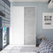 PEGANE Armoire Placard Meuble de Rangement 2 Portes coulissantes en Bois Coloris Blanc Mat et Gris Ciment - Hauteur 200 x Longueur 120 cm x Profondeur 50 cm