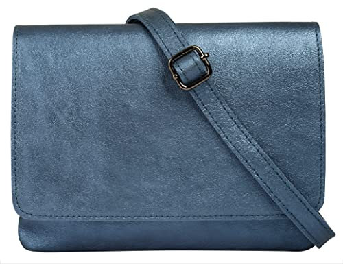 Cluty Umhängetasche echt Leder Damen | Made in Italy, Handtasche, Crossbody Bag, Abendtasche mit Magnetverschluss, Smartphonefach | 021682