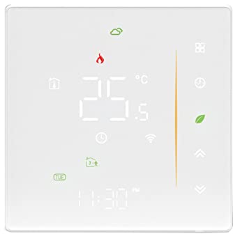 AIDNTBEO Smart Thermostat Wifi for Electric Underfloor Heating 16A,programmable Remote Temperature Controller with Floor Sensor Probe