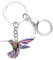 LONYOO Emaille Fliege Kolibri Schlüsselanhänger Zinklegierung Strass Vogel Schmuck für Frauen Mädchen Schlüsselanhänger Handtasche Charms Geschenke (Lila)