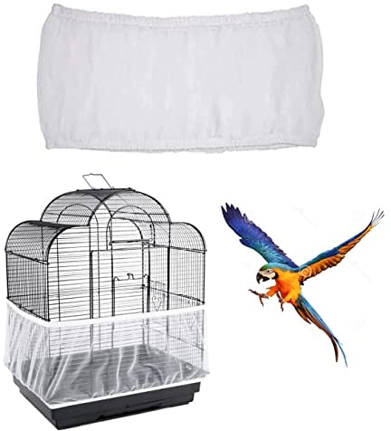 Cubierta Jaula de Pájaros,Colector de Plumas, Rejilla Jaula para Loros, Cordón Ajustable de Gran Tamaño Funda Jaula Pajaro, Mantiene La Ventilación Limpia Ajustable 140-220 cm