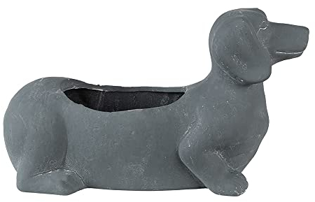 Clayre & Eef Blumentopf Indoor Hund 30x12x16 cm Grau Stein