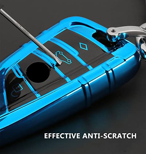 HooRLZ BMW Schlüsselhülle, Silikon Schlüssel Cover für BMW X1 X2 X3 X5 X6 BMW 1 2 3 4 5 6 7 Series TPU Schlüsselhülle, 4-Tasten Autoschlüssel Hülle BMW - Rosa