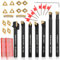 Joogto Indexable Lathe Turning Tool 14Pcs Kit 3/8'' 10mm Shank 7 Pcs Metal Lathe Tools Holder Set for Turning Grooving Threading Boring with 7 Pcs Carbide Inserts Turning Inserts Carbide Turning Tool
