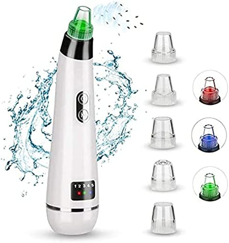 Blackhead Remover USB Rechargeable Vacuum Pore Cleaner - Acne Comedone Extractor Tool Exfoliating Machine Removal Beauty IPL Device with 5 Adjustable Suction Power and 5 Replacement Probes,3POUR3