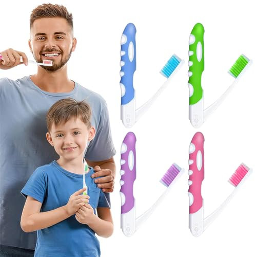 Cepillo de Dientes de Viaje Plegable,Cepillo de Dientes Suave Portátil,plegable de viaje cepillo de dientes,cepillo de dientes de camping,Cepillo de dientes plegable,4pcs