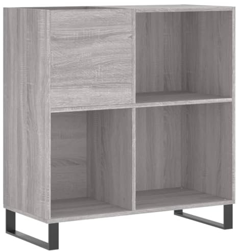 vidaXL Mueble Discos Madera contrachapada Gris Sonoma 84,5x38x89 cm