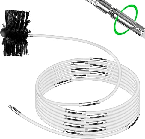 HoveeLuty Chimney Sweep Kit Flexible Flue Brush 14PCS 16 in Dryer Vent Cleaner Dryer with 4 in Head Bendable Quick Connect Dryer Lint Brush Vent Cleaner Dryer Washable Lint Cleaner