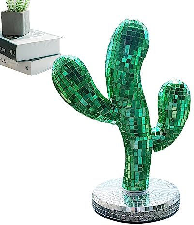 Samuliy Ornements réfléchissants en Boule Disco, Cactus Miroir | Accessoire décoration en Verre pour boîtes Nuit, Festivals et Bars
