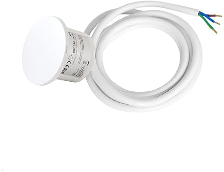 Bachmann PIX Einbausteckdose mit Deckel und 2m Stromzuleitung (Weiß)