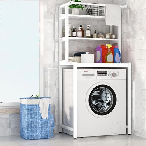 IMLAM Waschmaschinen-Regal, mit 3 Ablagen Überbau Regal für Waschmaschine Toilette Toilettenregal Badezimmerregal Multifunktionsregal