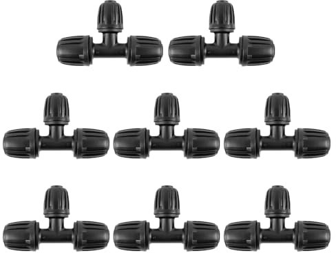 CINEMON 8 piezas en T de 20 mm (3/4 pulgadas): empalme para tubos de instalación de 20 mm, ramificación en forma de T, ajuste de calidad anticaída, tuercas de contratuerca de 20 mm (20 mm x 20 mm x 16