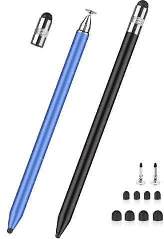 Stylus Pens for Touch Screens, 3 in 1 Stylus Pen with 8 Rubber Tips and 2 Disc Tips, Compatible with ipad, iphone, tablet, Touch Screen Divice