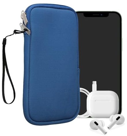 kwmobile Handytasche für Smartphones XXL - 7 - Neopren Handy Hülle Baltik Blau - Handy Tasche 17,7 x 8,5 cm Innenmaße