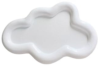 AIYONG Plateau à Bijoux - Organiseur de Bijoux - Petit Plateau de Clés - Plateau à Bagues - Plateau de Maquillage - Plateau à Bibelots Décoratifs -Cadeau D'anniversaire pour Femmes (Blanc)
