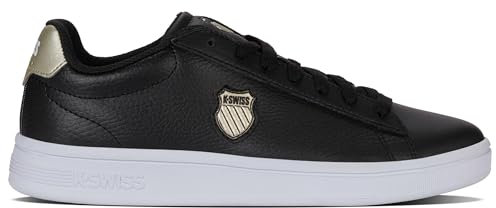 K-Swiss Damen Court Shield II Sneaker, BLK/Champagne/White, 38 EU