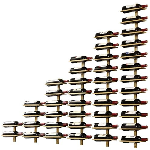 RUYICZB Casier À Vin Mural pour Bouteilles De Vin, Étagère De Rangement pour Bar, Étagère De Présentation pour Bouteilles d'alcool, Organisateur De Rangement pour Cuisine,d'or