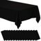 PRITOK Nappe Noire : 14 pièces 137 x 274 cm Nappes en Plastique Noires, Nappes en Papier Rectangulaire Nappe de fête Noire pour Pique-nique, Fête, Décoration, Mariage, Banquet
