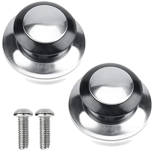Tempered Glass Lid Fit To Regular Sizes Frying Pans Dishes Saucepans Universal Cesserole Pan Crock Pots Vented Glass Lids Replacement With Knob Handle and Backlite Button (2pcs Knobs Only)