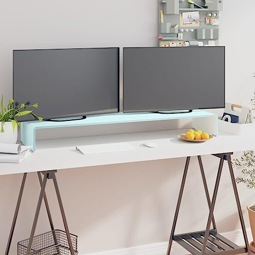NQJIBUE Entertainment Centers & TV StandsTV Stand/Monitor Riser Glas Grün 110x30x13cm