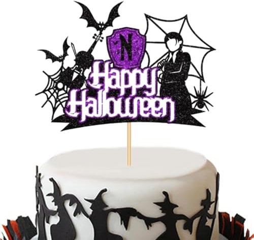 1 Pack Halloween Cake Topper Girl & Bat Happy Halloween Cake Picks Halloween Theme Spider Web Cake Decoration For Baby Shower Birthday Party Cake Decorations Supplies