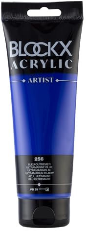 Blockx 61256BXC Acrylique Fine Semi-opaque et Satinée - Bleu outremer PB 29 - 250ml