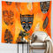 Afrikanische Masken, orangefarbener Wandteppich, Federn, böhmischer dekorativer Wandbehang, ethnischer Wandteppich, ästhetisch für Schlafzimmer, Wohnzimmer, Wohnheim, 152,4 x 203,2 cm